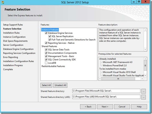 3 - SQL Server Features Selection